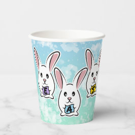 Eiervormige paaskonijnen papieren bekers