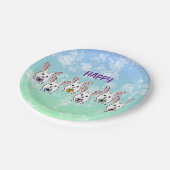 Eiervormige paaskonijnen papieren bordje (Gekanteld)