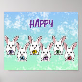 Eiervormige paaskonijnen poster (Voorkant)