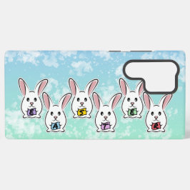 Eiervormige paaskonijnen samsung galaxy hoesje