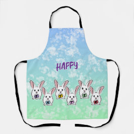 Eiervormige paaskonijnen schort