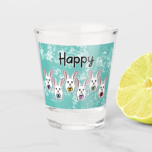 Eiervormige paaskonijnen shot glas (Voorkant)