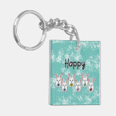 Eiervormige paaskonijnen sleutelhanger (Voorkant Links)