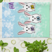 Eiervormige paaskonijnen theedoek (Gevouwen)