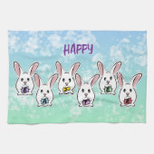 Eiervormige paaskonijnen theedoek (Horizontaal)