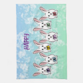 Eiervormige paaskonijnen theedoek (Verticaal)