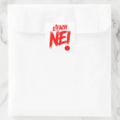 Eifach nei vierkante sticker (Tas)