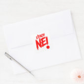 Eifach nei vierkante sticker (Envelop)