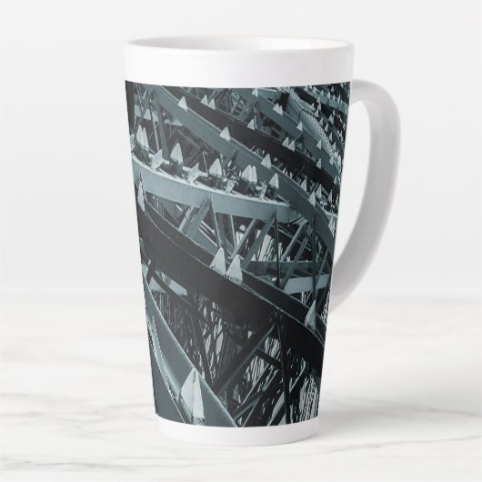 Eifel-toren Paris Steel en sky Latte Mok (Rechterhoek)