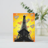 Eifel Tower Hearts Briefkaart (Staand voorkant)