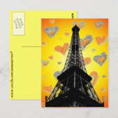 Eifel Tower Hearts Briefkaart (Voorkant / Achterkant)