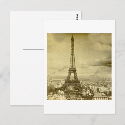  Eifel Tower Paris Frankrijk 1889 Briefkaart (Voorkant / Achterkant)