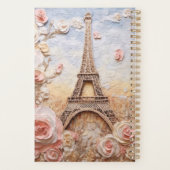 Eifel Tower Paris Frankrijk Roze Bloemen Planner (Achterkant)