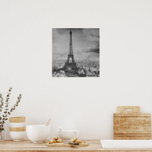  Eifel Tower Paris Frankrijk Stereoview 1889 Poster (Keuken)