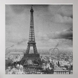 Eifel Tower Paris Frankrijk Stereoview 1889 Poster