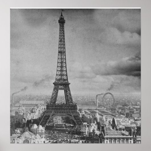  Eifel Tower Paris Frankrijk Stereoview 1889 Poster (Voorkant)