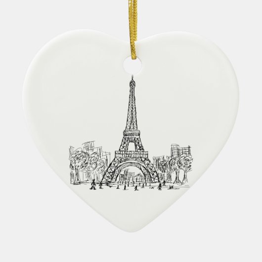 Eifel Tower Paris Keramisch Ornament (Voorkant)