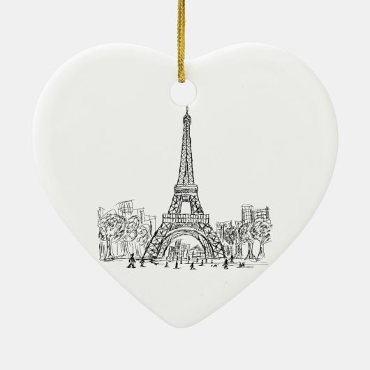 Eifel Tower Paris Keramisch Ornament (Achterkant)