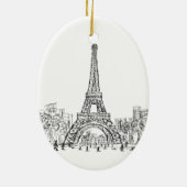 Eifel Tower Paris Keramisch Ornament (Achterkant)