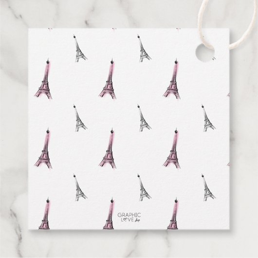 Eifel Tower Paris Parisian Birthday Dank je Bedankjes Labels (Achterkant)