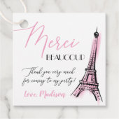 Eifel Tower Paris Parisian Birthday Dank je Bedankjes Labels (Voorkant)