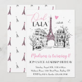 Eifel Tower Paris Parisian Birthday Party, elke le Kaart (Voorkant / Achterkant)