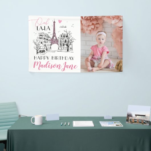 Eifel Tower Paris Parisian Photo Happy Birthday Spandoek (Beurs)