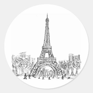 Eifel Tower Paris Ronde Sticker