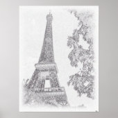 Eiffel BW-schets Poster (Voorkant)