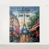 Eiffel Garden Elegance Wedding Backdrop Wandkleed (Voorkant)