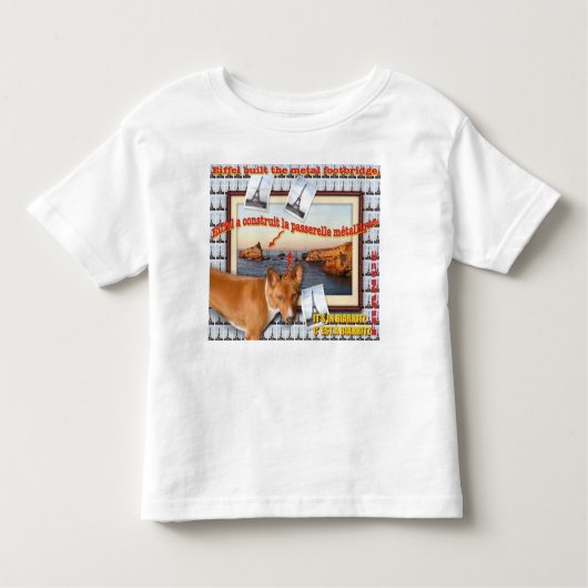 Eiffel heeft de metalen voetbrug gebouwd. kinder shirts (Voorkant)