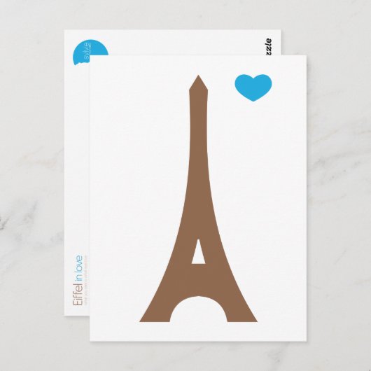 Eiffel in liefde... briefkaart (Voorkant / Achterkant)