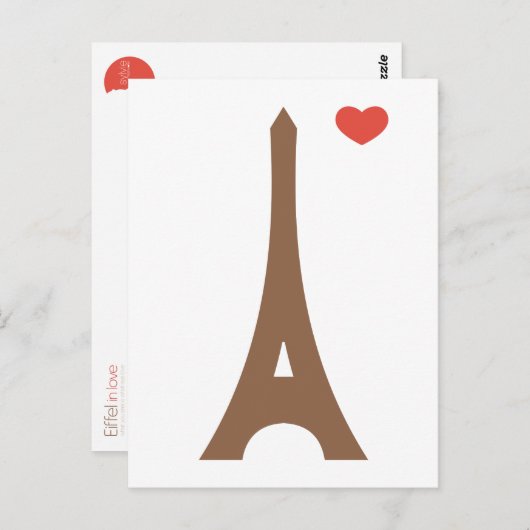 Eiffel in liefde... briefkaart (Voorkant / Achterkant)
