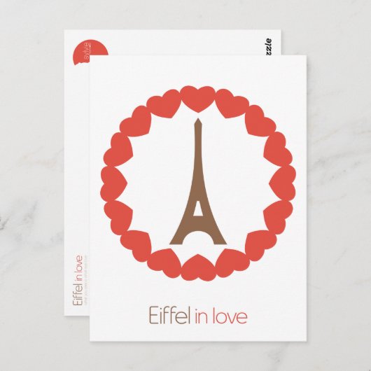 Eiffel in liefde... briefkaart (Voorkant / Achterkant)