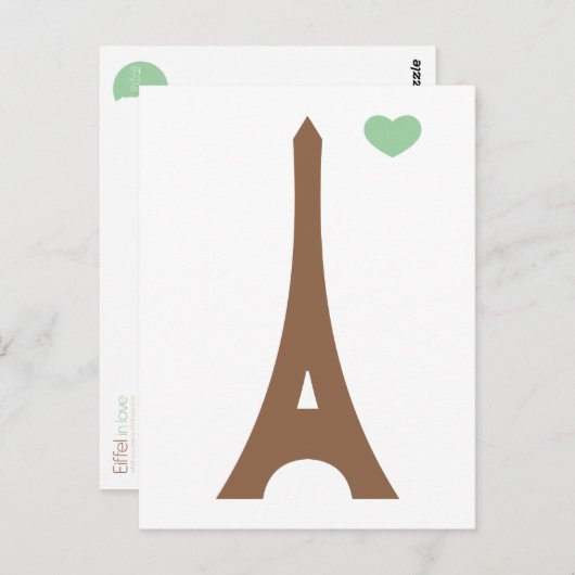 Eiffel in liefde... briefkaart (Voorkant / Achterkant)