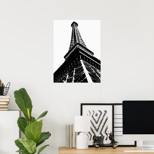 Eiffel op wit poster (Thuiskantoor)