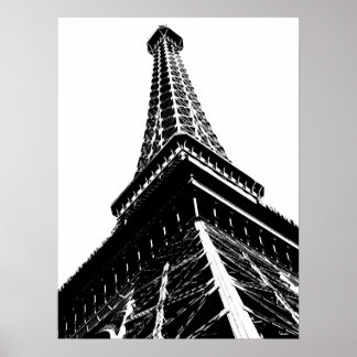 Eiffel op wit poster
