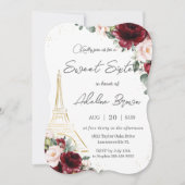 Eiffel Paris Sweet 16 Burgundy Blush Floral Rozen Kaart (Voorkant)