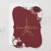 Eiffel Paris Sweet 16 Burgundy Blush Floral Rozen Kaart (Achterkant)