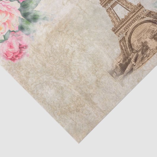 Eiffel Roze Waterverf Rozen Weefpapier Tissuepapier (Detail)
