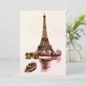 Eiffel Tower and Boats in Paris Kaart (Staand voorkant)