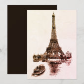 Eiffel Tower and Boats in Paris Kaart (Voorkant / Achterkant)