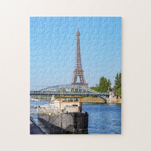 Eiffel tower and Pont Rouelle on Seine river Legpuzzel (Verticaal)