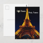 Eiffel Tower at Night – Paris Briefkaart (Voorkant / Achterkant)
