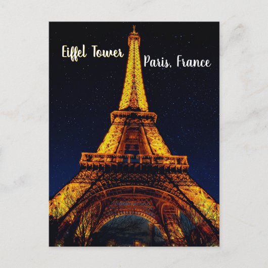 Eiffel Tower at Night – Paris Briefkaart (Voorkant)