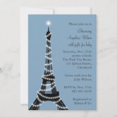 Eiffel Tower Baby shower Invitation (blauw) Kaart (Voorkant)