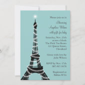 Eiffel Tower Baby shower Invitation (turquoise) Kaart (Voorkant)