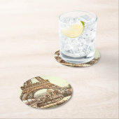 Eiffel Tower Base, Parijs, Frankrijk Ronde Kartonnen Onderzetter (Insitu)