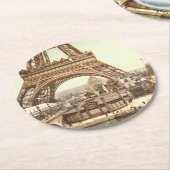 Eiffel Tower Base, Parijs, Frankrijk Ronde Kartonnen Onderzetter (Gebogen)