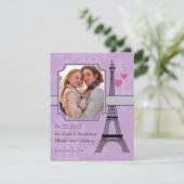 Eiffel Tower bewaart de uitnodiging van de Datum v (Staand voorkant)